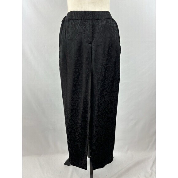Theory Thaniel Cropped Cigarette Pants Black Ivy Jacquard 2 - Picture 9 of 9